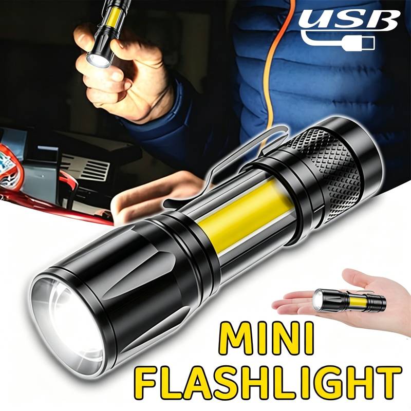 Outdoor Lighting Black - Senter LED Mini Lampu Sorot COB