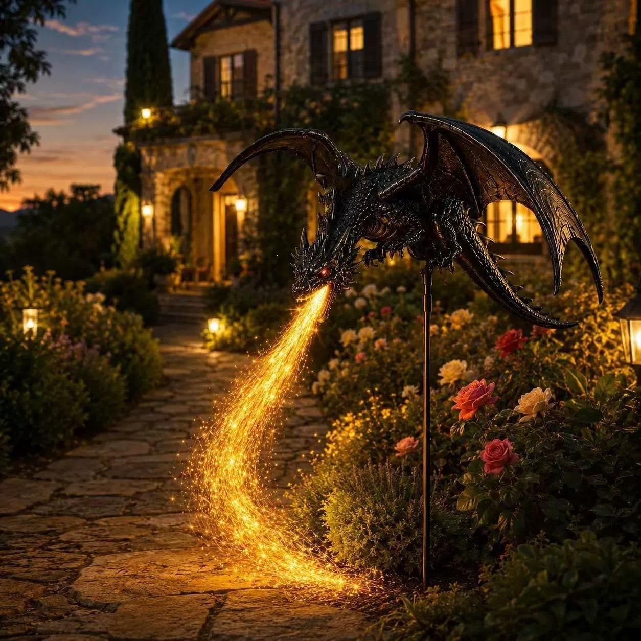 Outdoor Lighting Pathway - Lampu Taman Naga Api Tenaga Surya,